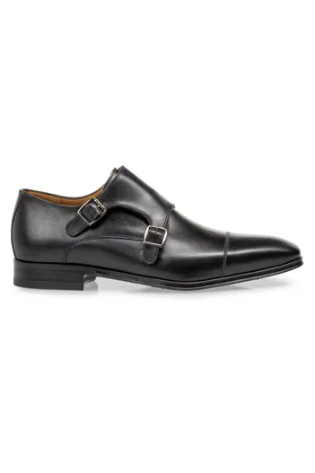 Floris van Bommel Floris van Bommel nette schoenen zwart effen leer laag model met gesp