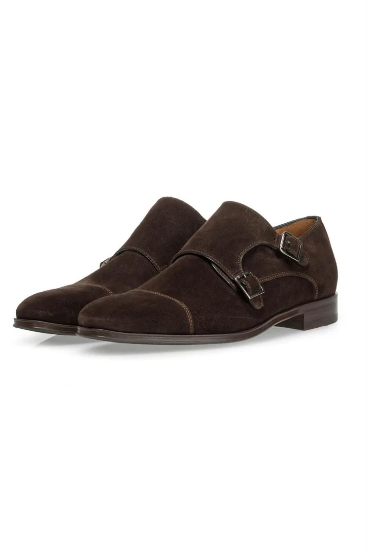 Floris van Bommel nette lage schoenen bruin effen leer