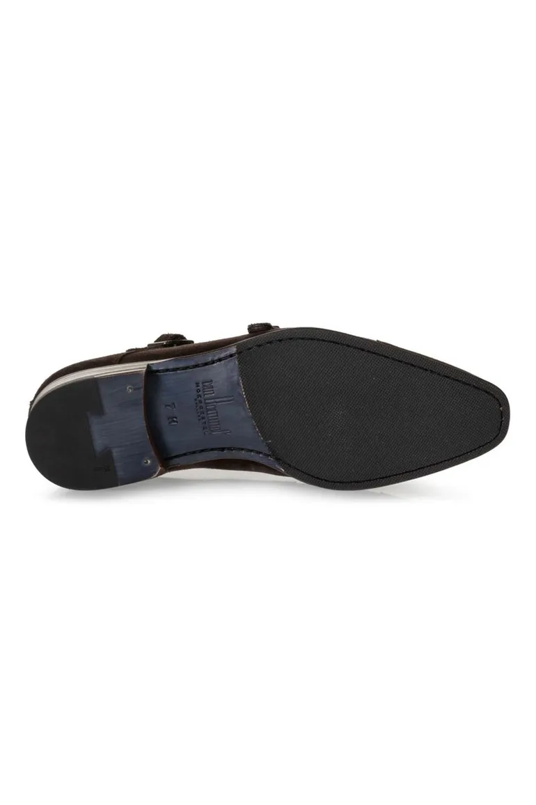 Floris van Bommel nette schoenen bruin effen leer met gesp