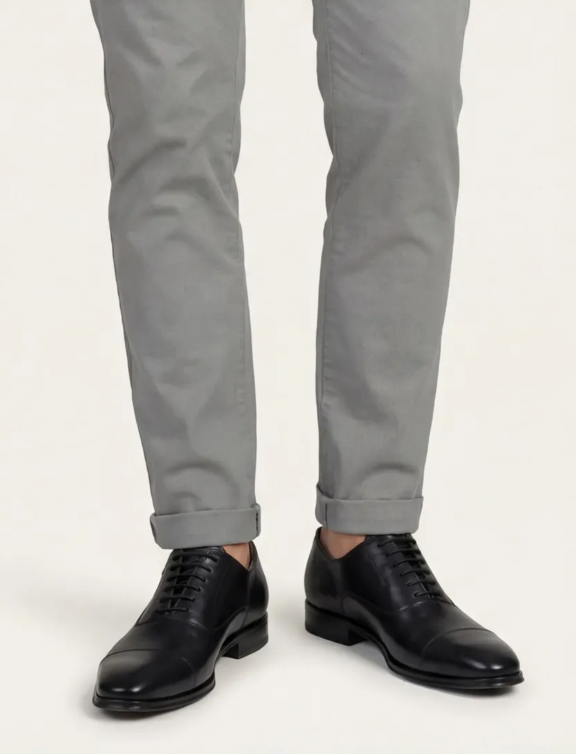 Floris van Bommel veterschoenen laag model zwart effen leer