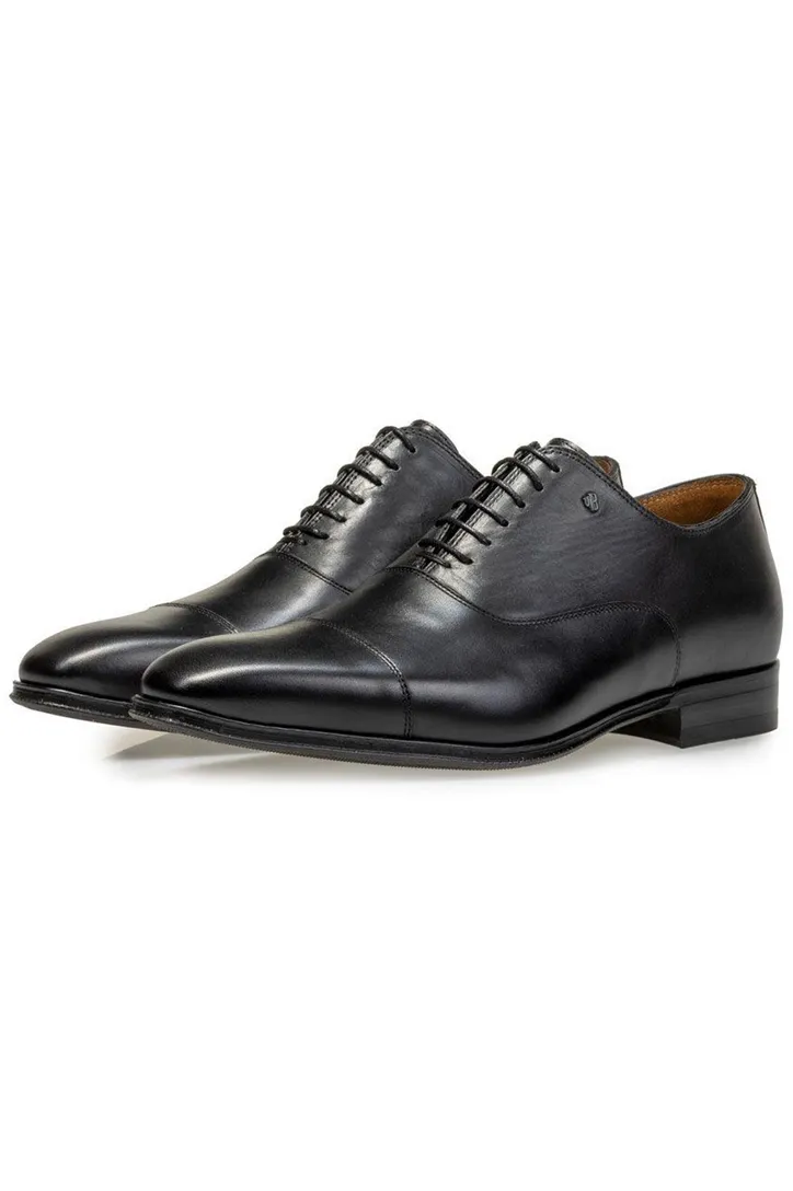 Floris van Bommel veterschoenen laag model zwart effen leer