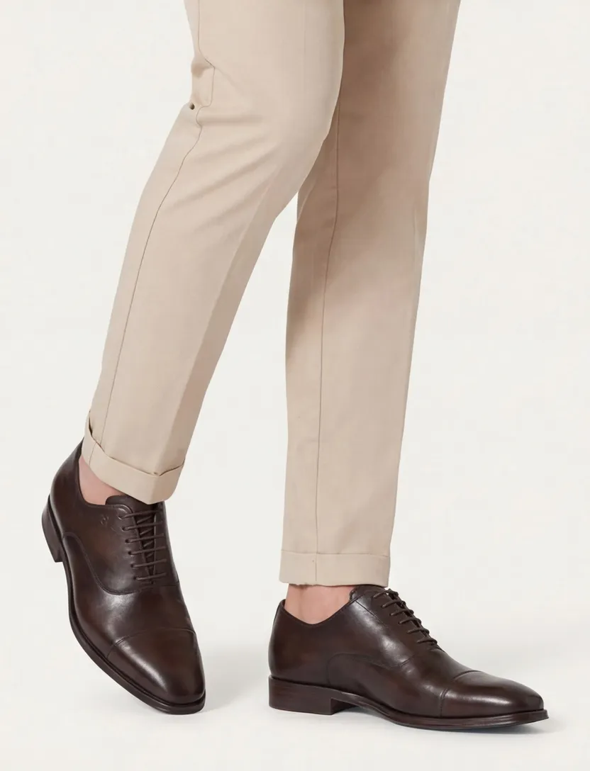 Floris van Bommel nette veterschoenen donkerbruin leer