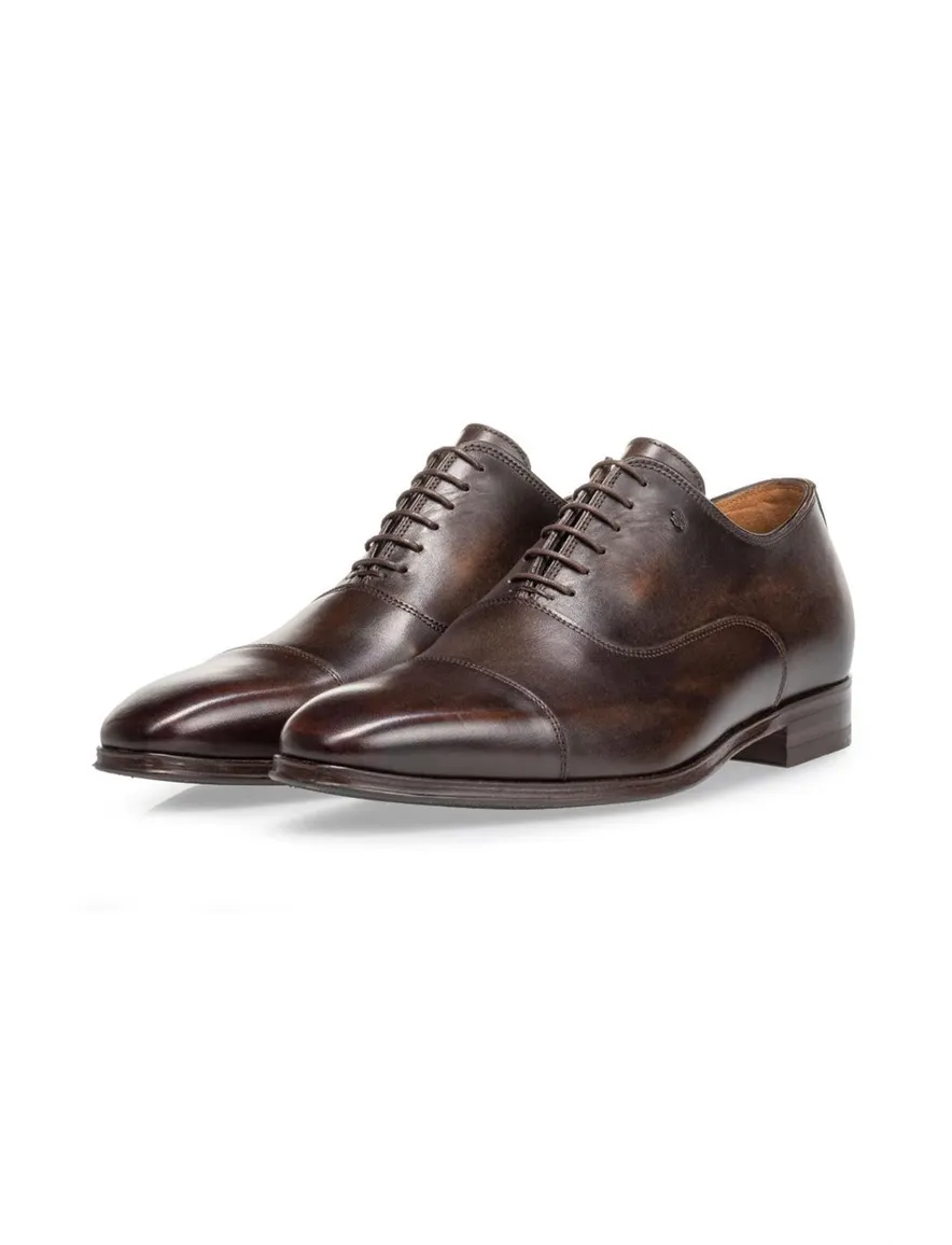 Floris van Bommel nette veterschoenen donkerbruin leer