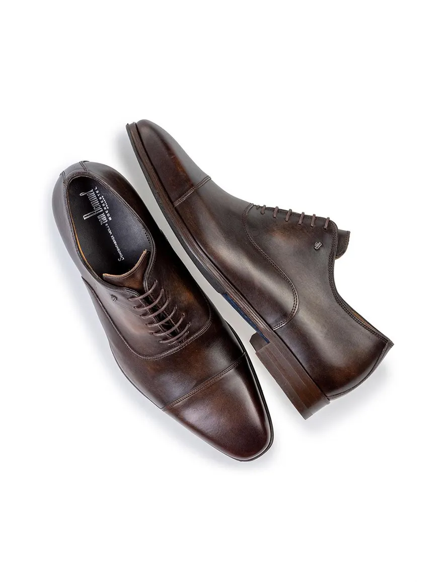 Floris van Bommel nette veterschoenen donkerbruin leer
