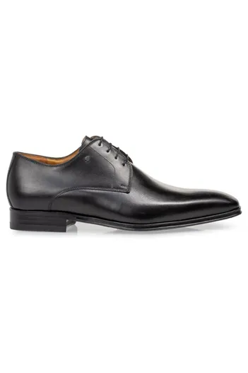 Floris van Bommel Floris van Bommel veterschoenen zwart effen leer laag model
