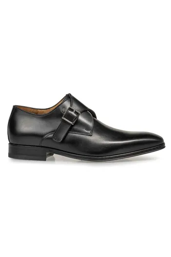 Floris van Bommel Floris van Bommel nette lage schoenen zwart effen leer met gesp