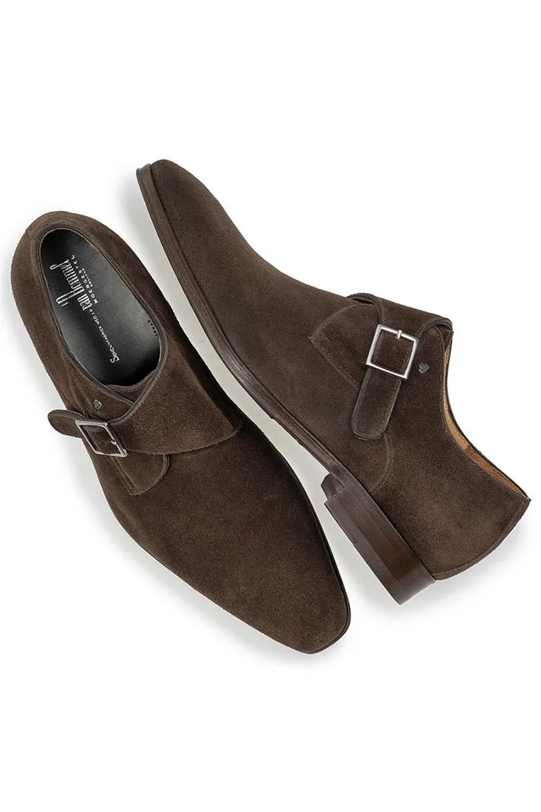 Floris van Bommel nette schoenen donkerbruin effen leer