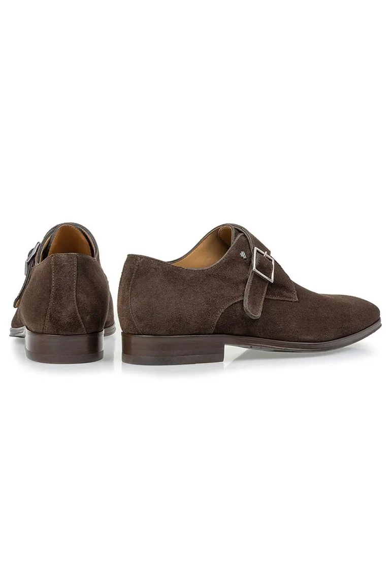 Floris van Bommel nette schoenen donkerbruin effen leer