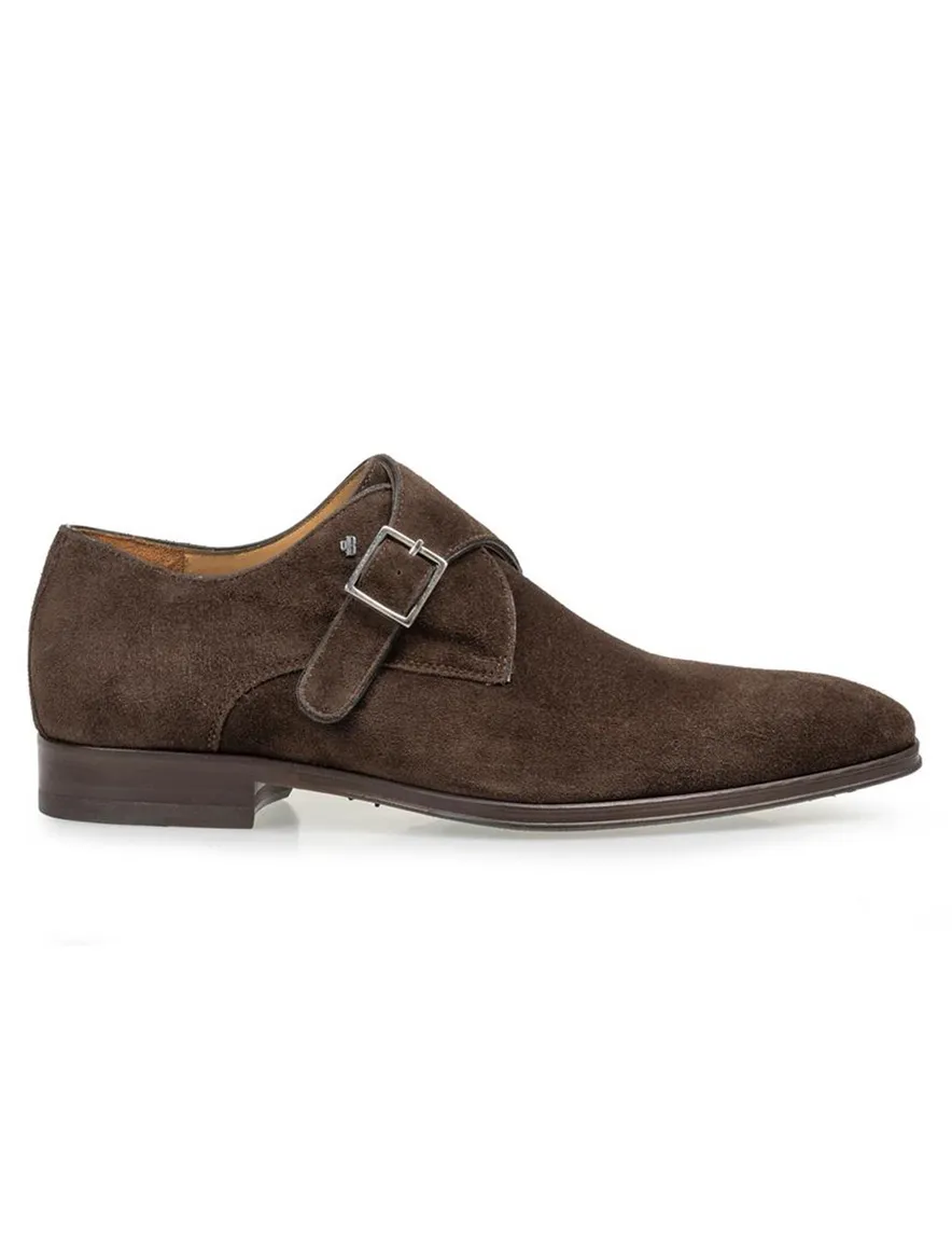Floris van Bommel nette schoenen donkerbruin effen leer