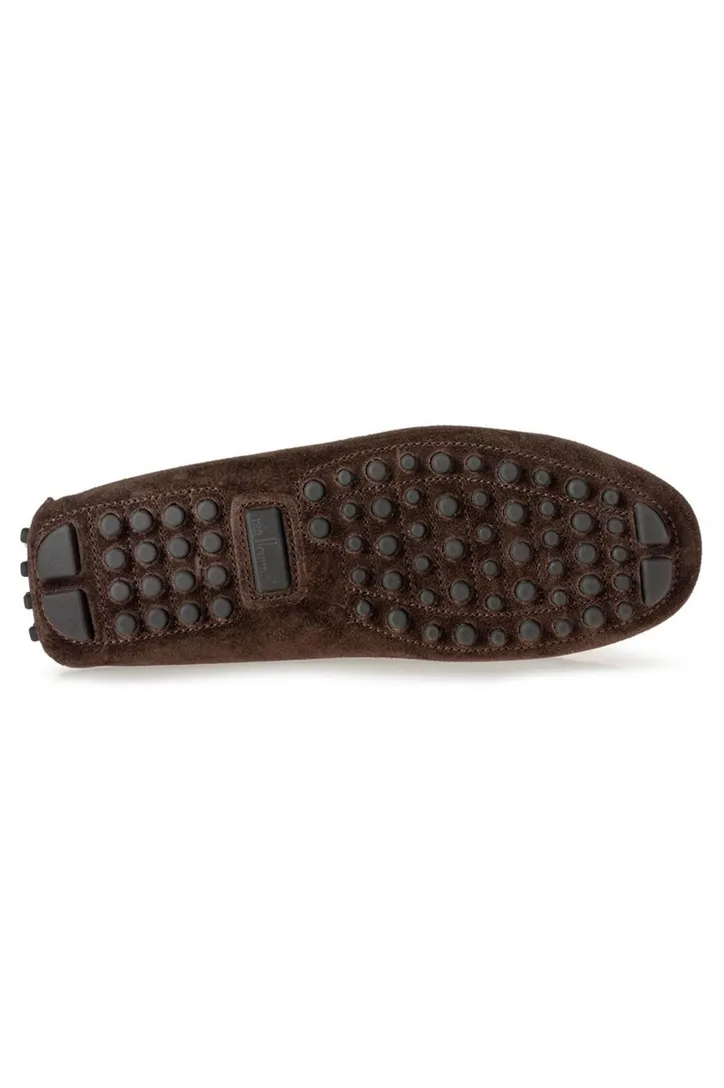 Floris van Bommel loafers bruin effen leer suede