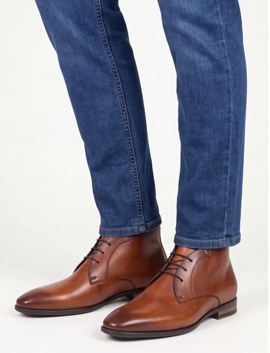 Floris van Bommel nette leren veterschoenen bruin effen