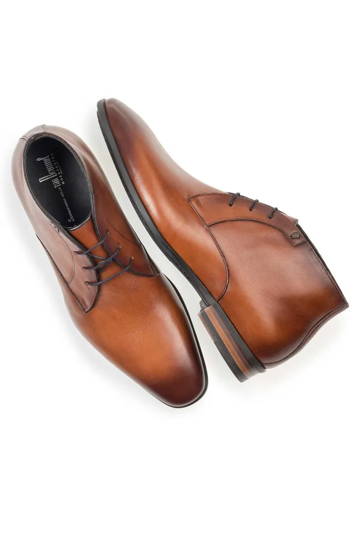 Floris van Bommel nette leren veterschoenen bruin effen