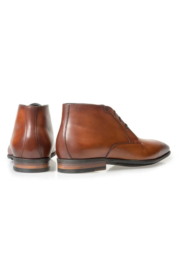 Floris van Bommel nette leren veterschoenen bruin effen