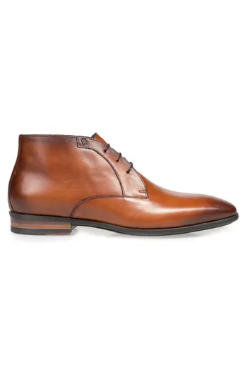 Floris van Bommel Floris van Bommel nette leren veterschoenen bruin effen