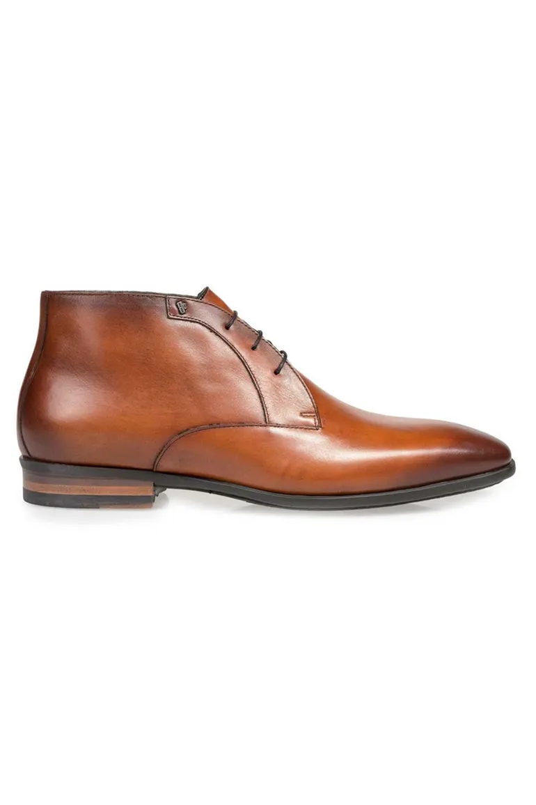 Floris van Bommel nette leren veterschoenen bruin effen