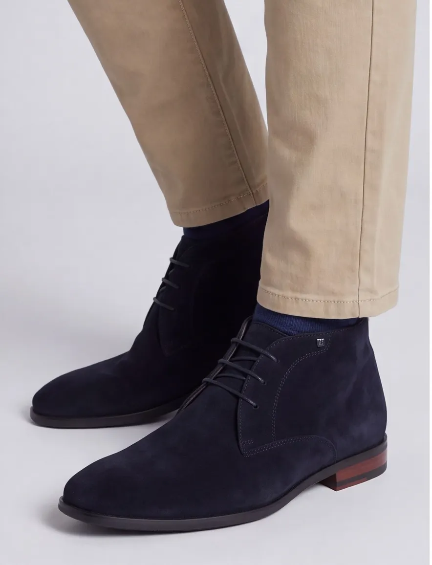 van Bommel nette veterschoen hoog suede