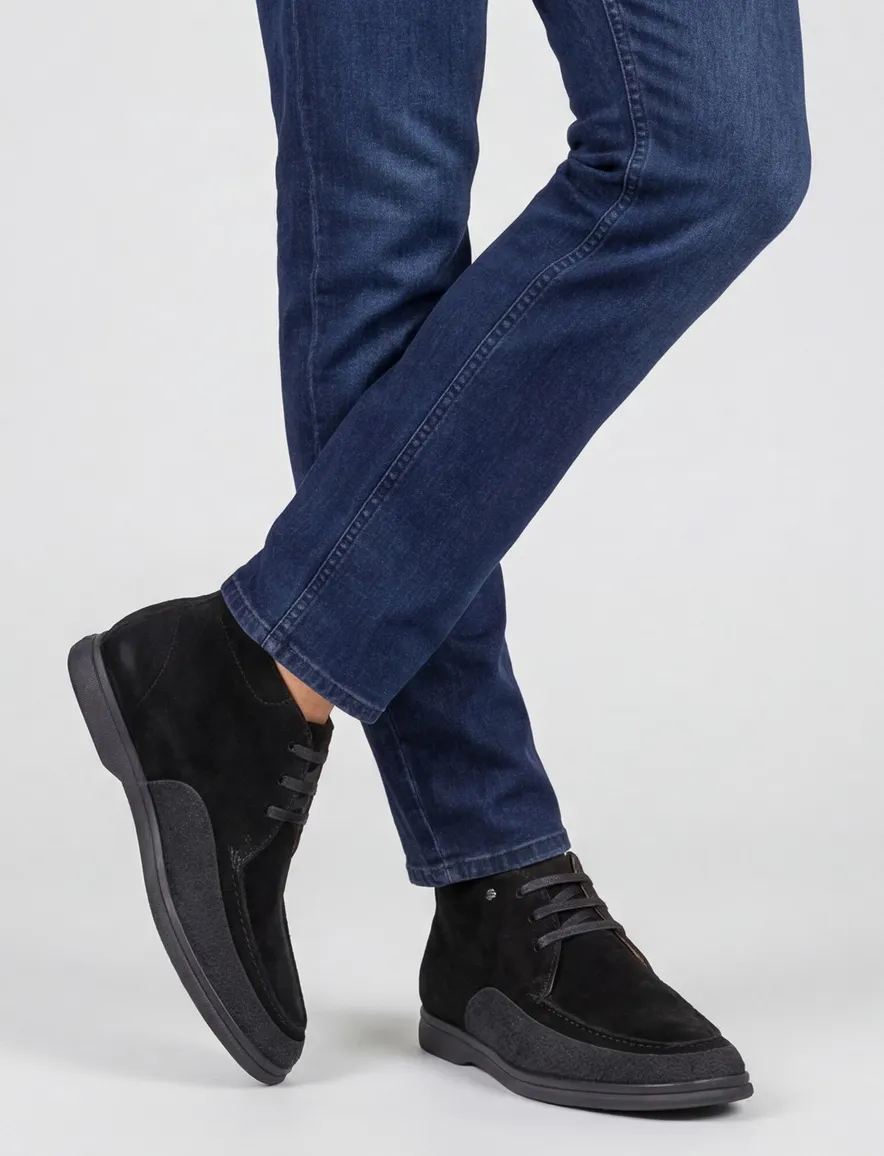 van Bommel veterschoen zwart suede veters