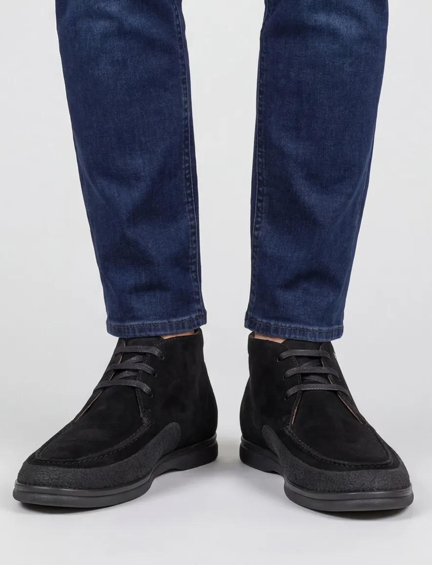 van Bommel veterschoen zwart suede veters