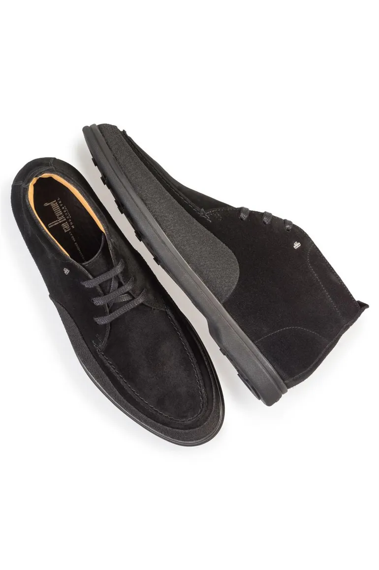 van Bommel veterschoen zwart suede veters