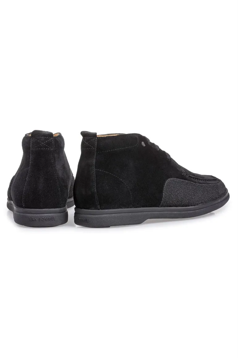 van Bommel veterschoen zwart suede veters