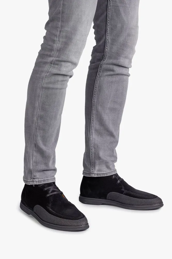 van Bommel veterschoen zwart suede veters