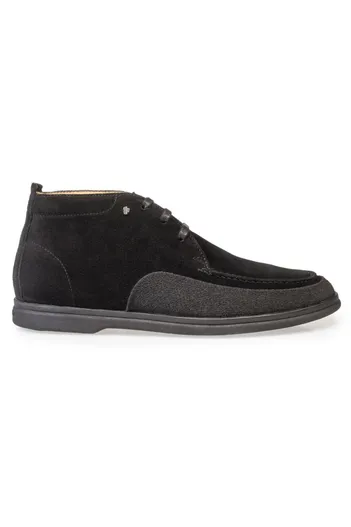 Floris van Bommel Floris van Bommel veterschoen zwart effen leer suede