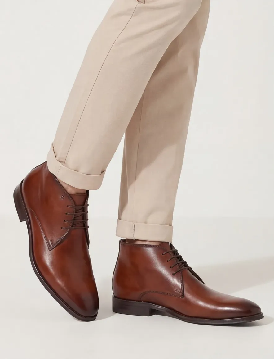 van Bommel Veterschoenen bruin leer