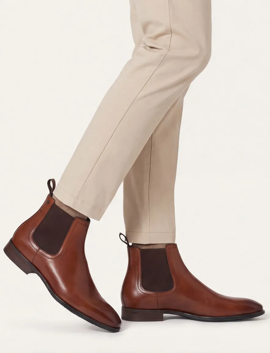 Floris van Bommel schoenen kaneel bruin leer