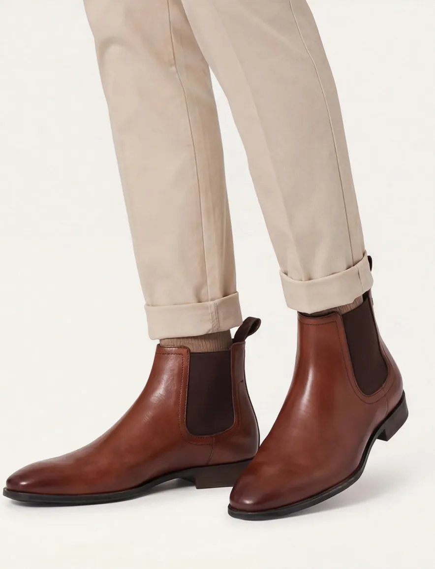 Floris van Bommel schoenen kaneel bruin leer