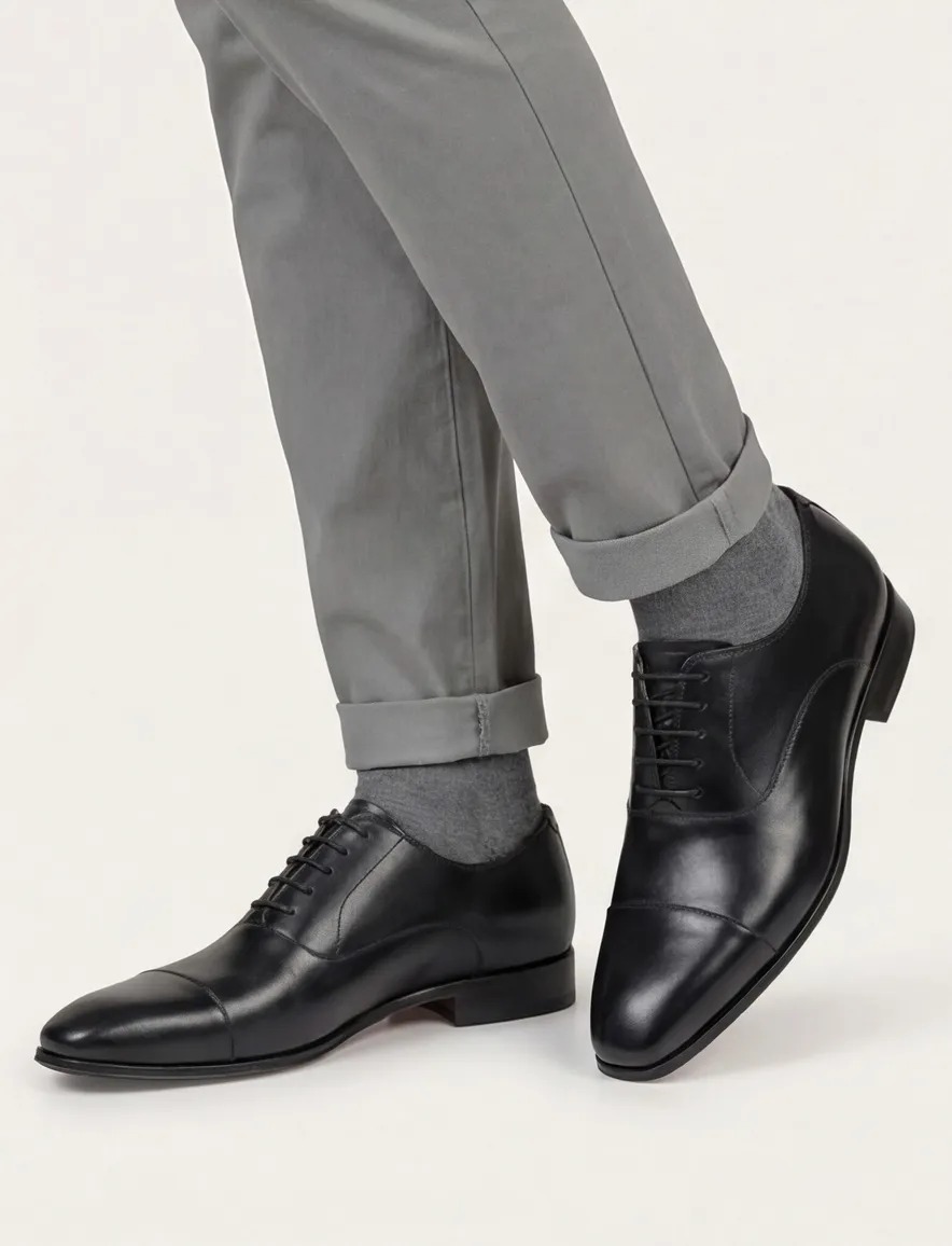Floris Dressed zwart leer heren veterschoen
