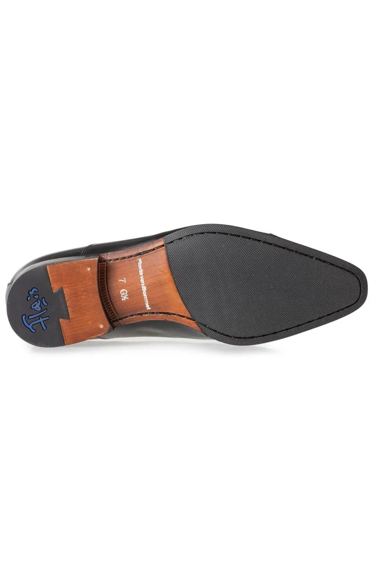 Floris van Bommel veterschoenen zwart effen leer