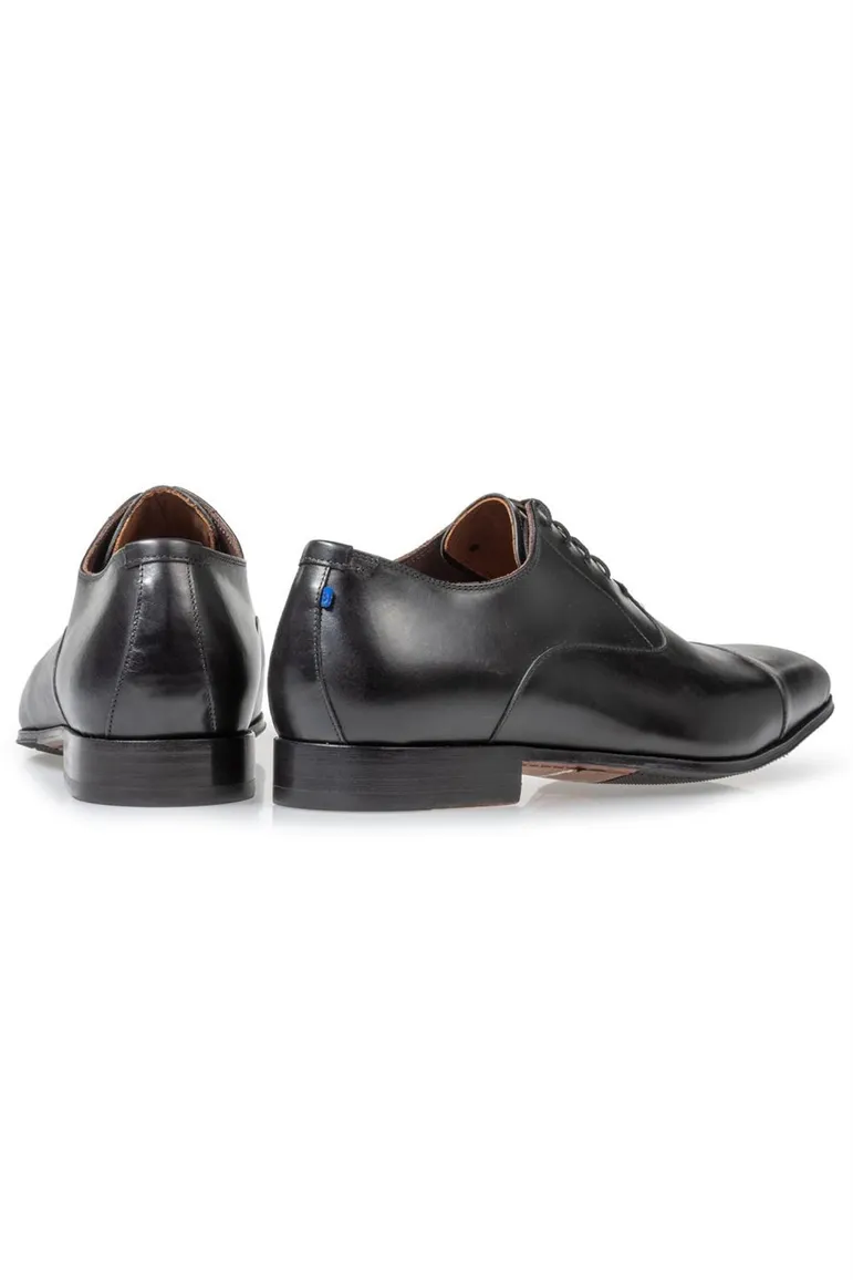 Floris van Bommel veterschoenen zwart effen leer