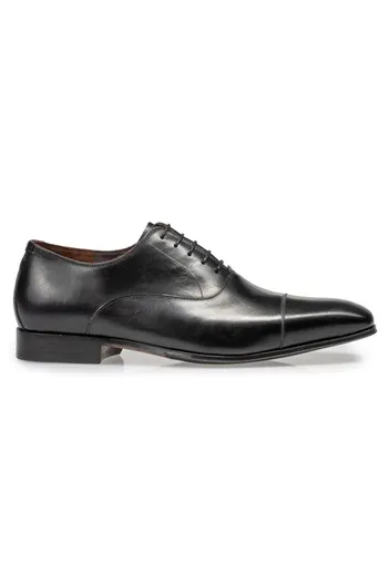 Floris van Bommel Floris van Bommel veterschoenen zwart effen leer