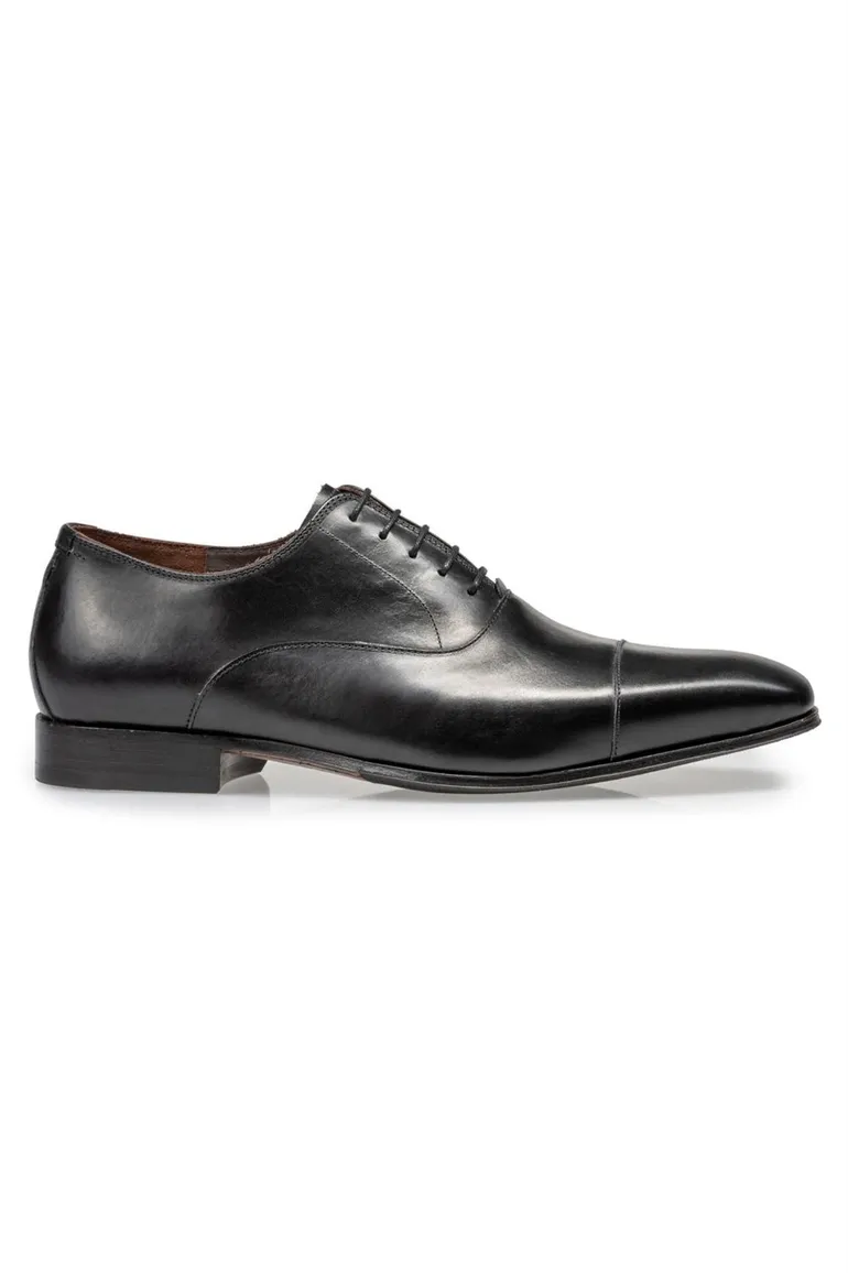 Floris van Bommel veterschoenen zwart effen leer