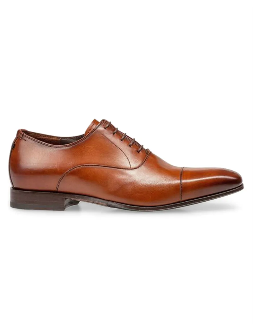 Floris van Bommel nette veterschoenen kalfsleer bruin effen