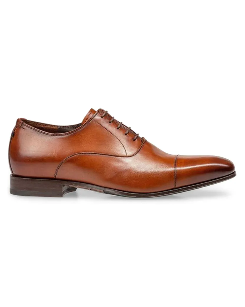 Floris van Bommel veterschoenen bruin effen kalfsleer veters