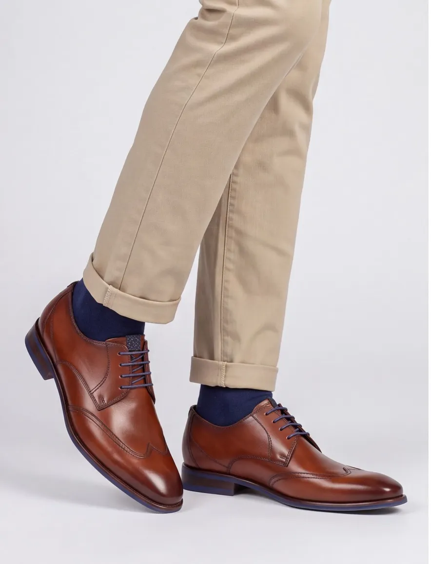 Floris van Bommel lage veterschoen blauwe veters