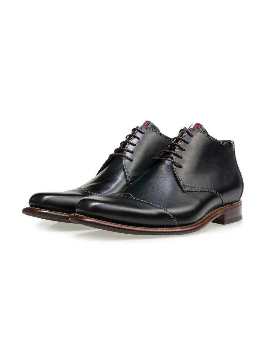 Floris van Bommel nette veterschoenen zwart effen kalfsleer