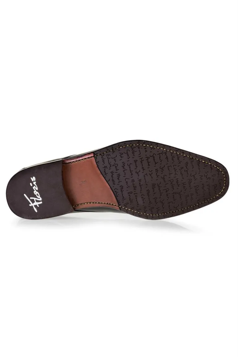 Floris van Bommel nette veterschoenen zwart effen kalfsleer
