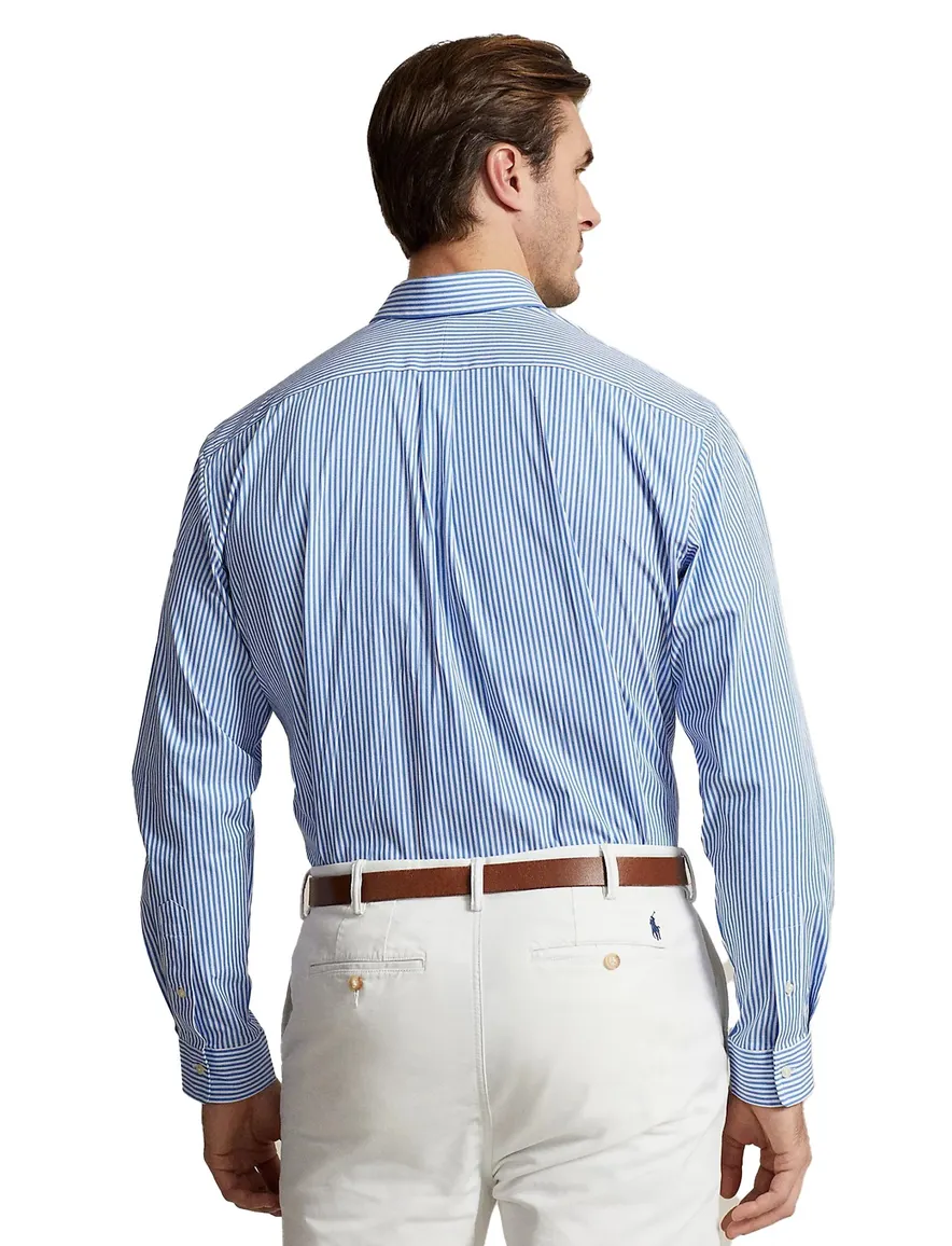 Polo Ralph Lauren overhemd blauw Big & Tall stretch