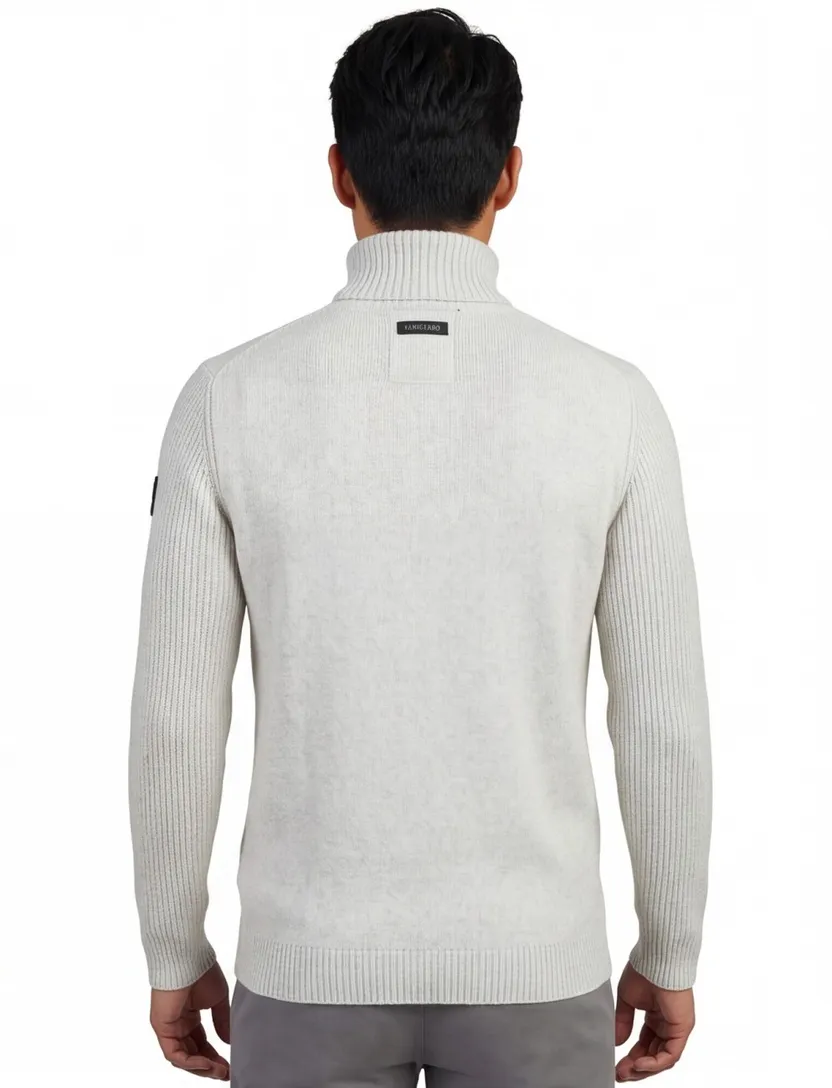 Vanguard structuur coltrui wit katoen normale fit