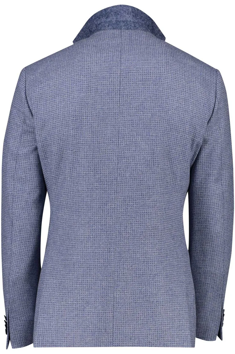 Dressler lichtblauw colbert steekzakken shaped fit wol