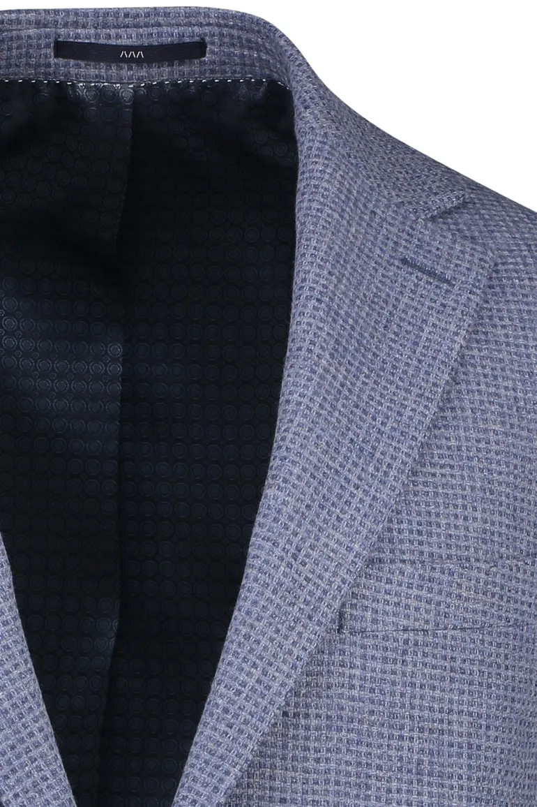 Dressler lichtblauw colbert steekzakken shaped fit wol