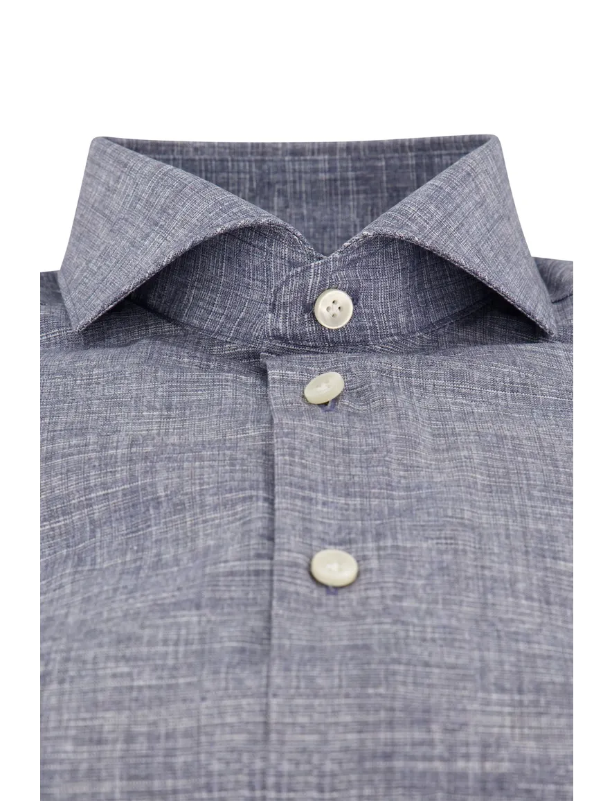 John Miller slim fit overhemd blauw geprint katoen