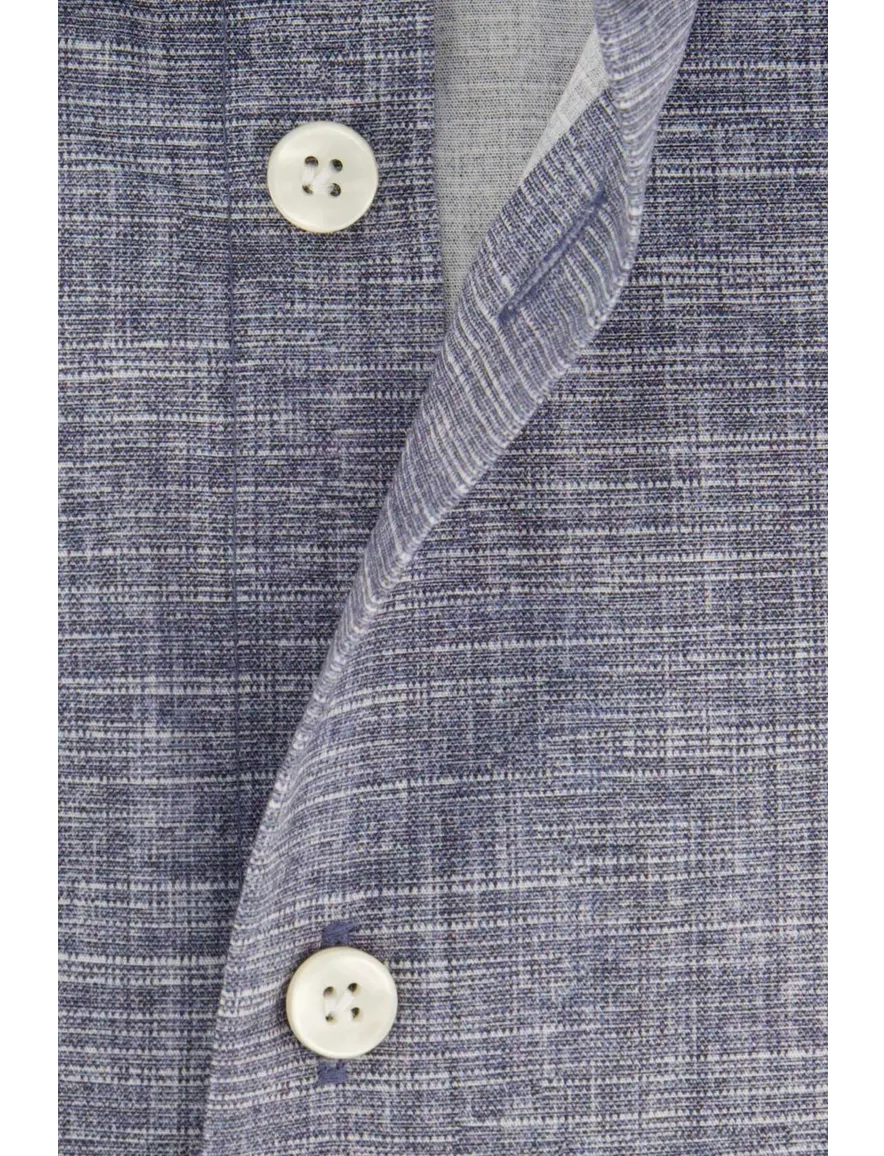 John Miller slim fit overhemd blauw geprint katoen