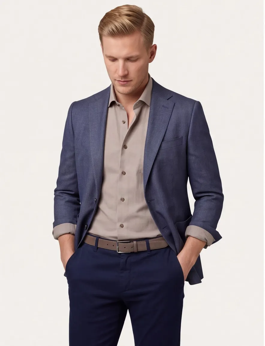 Dressler navy colbert normale fit shaped fit wol