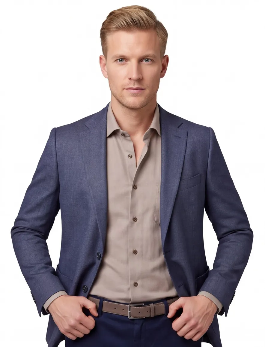 Dressler navy colbert normale fit shaped fit wol