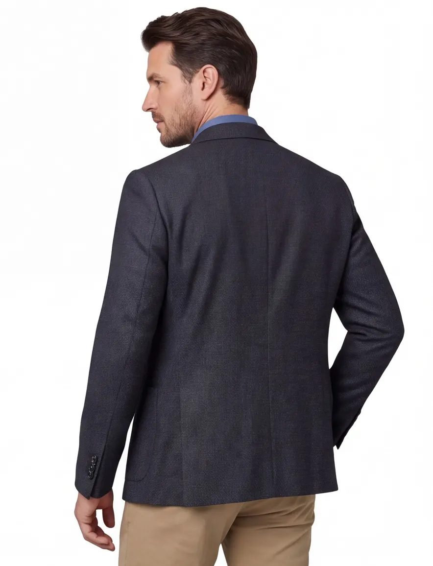Dressler navy colbert wol shaped fit