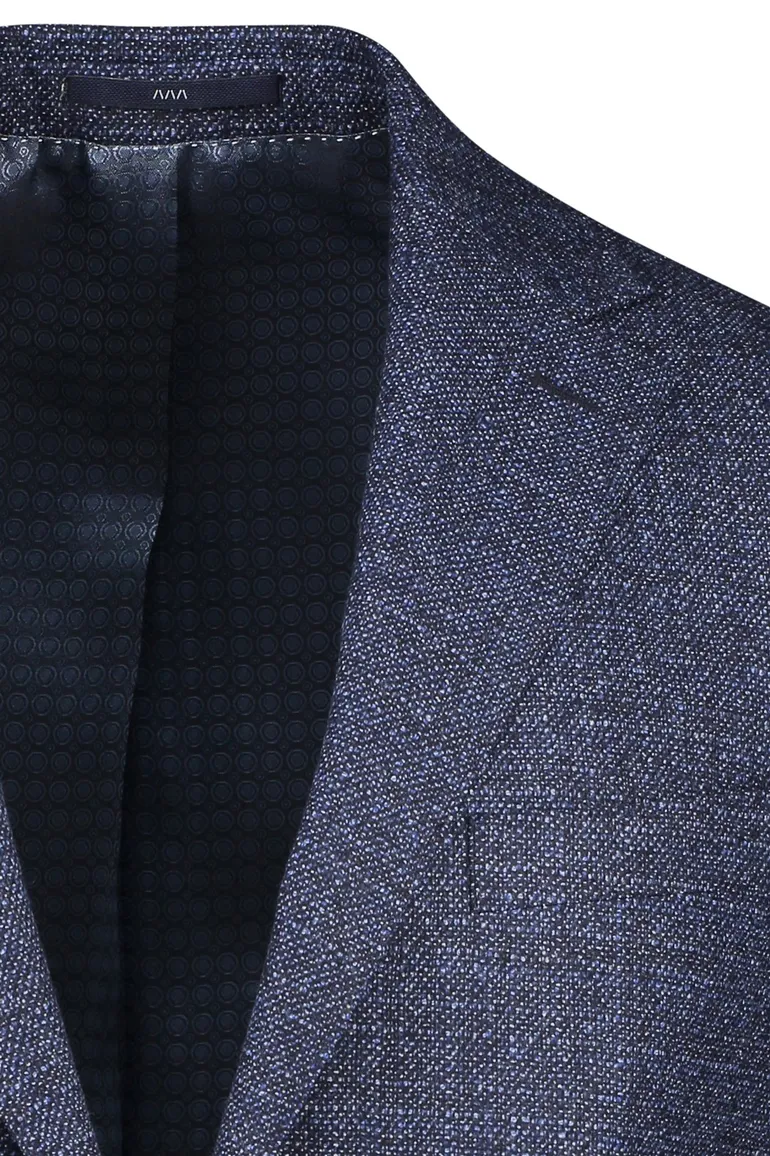 Dressler navy colbert steekzakken wol shaped fit