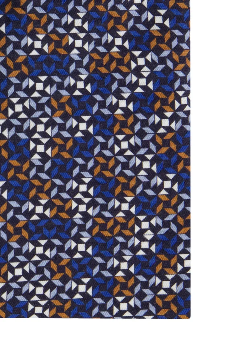 Ledub overhemd blauw geprint 100% katoen